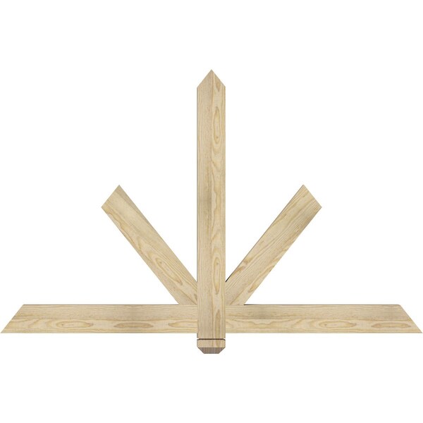 Ekena Millwork Kennewick Rough Sawn Timber Gable Bracket, Douglas Fir, 60"W x 38"H x 2"D x 4"F, 15/12 Pitch GBW060X38X0204KEN00RDF - main